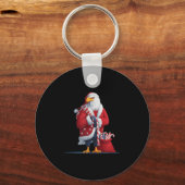 Cooler Adler in Weihnachten Stimmung für einen net Schlüsselanhänger (Vorderseite)