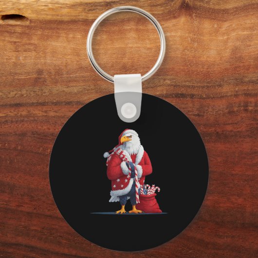 Cooler Adler in Weihnachten Stimmung für einen net Schlüsselanhänger (Vorderseite)