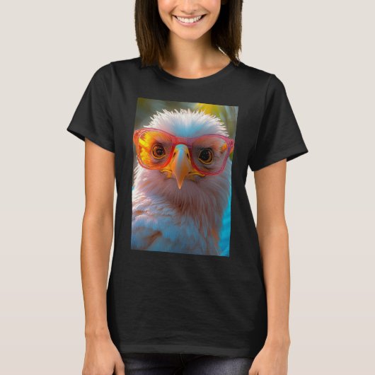 Cooler Adler mit Sonne T-Shirt (Vorderseite)