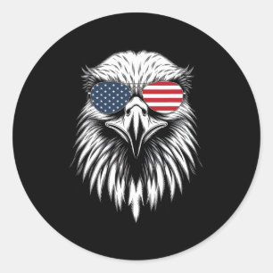 Cooler Adler US-amerikanische Flagge 4. Juli für M Runder Aufkleber