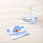 Cooler Adventurous Flying Red Bi-Flugzeug Paper Un Rechteckiger Pappuntersetzer (Vor Ort)