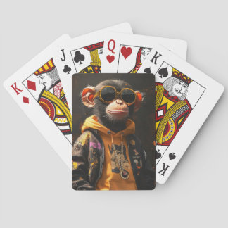 Cooler Affe in Streetwear Spielkarten