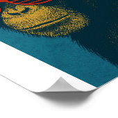 Cooler Affe mit roter Sonnenbrille Poster (Ecke)