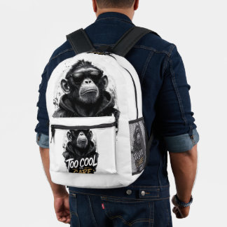 Cooler Affe mit Sonnenbrille T-Shirt | Zu cool für Bedruckter Rucksack