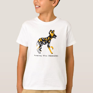 Cooler afrikanischer Wildhund - Gefährdete Tiergra T-Shirt