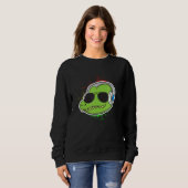 Cooler Alligator mit Kopfhörer-Alligator Sweatshirt (Vorne ganz)