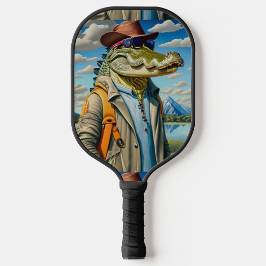 Cooler Alligator Wandern Abstrakt Pickleball Schläger (Vorderseite)