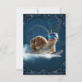 Cooler als die Erholung, die Snowboardsnail. Dankeskarte (Rückseite)