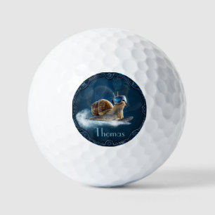 Cooler als die Erholung, die Snowboardsnail. Golfball