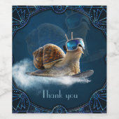 Cooler als die Erholung, die Snowboardsnail. Weinetikett (Einzelnes Label)