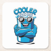 Cooler als Sie - Funny Party Cooler Design Rechteckiger Pappuntersetzer (Vorderseite)