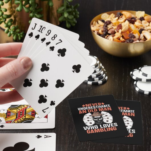 Cooler alter Mann Glücksspiel-Wortkunst Spielkarten (In Situ)