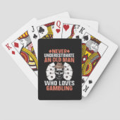Cooler alter Mann Glücksspiel-Wortkunst Spielkarten (Rückseite)
