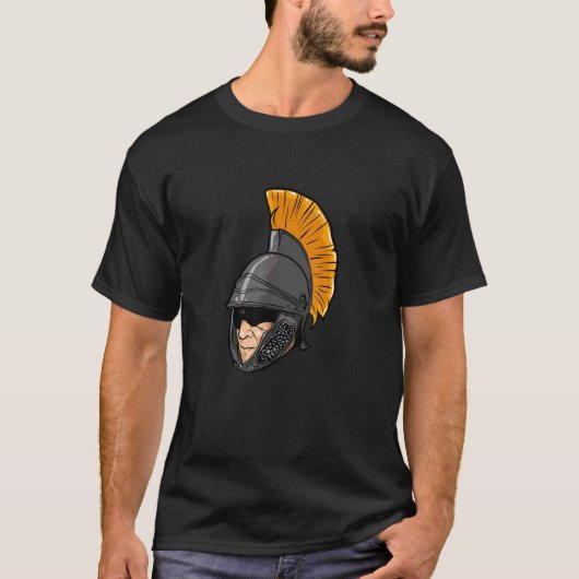Cooler alter Römer mit Helm T-Shirt (Vorderseite)