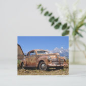 Cooler alter Vintager Stall, um Auto zu finden Postkarte (Stehend Vorderseite)