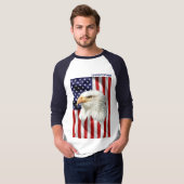 Cooler amerikanischer Adler, USA-Flagge, Patriotic T-Shirt (Vorne ganz)