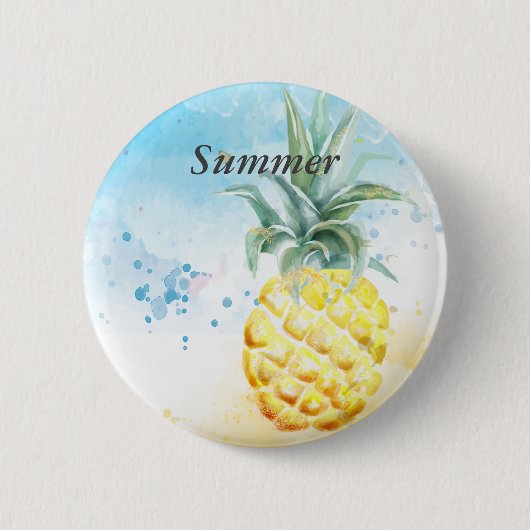 Cooler Ananas Sommer Button (Vorderseite)