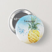 Cooler Ananas Sommer Button (Vorne & Hinten)