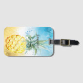 Cooler Ananas Sommer Gepäckanhänger (Vorderseite (Horizontal))