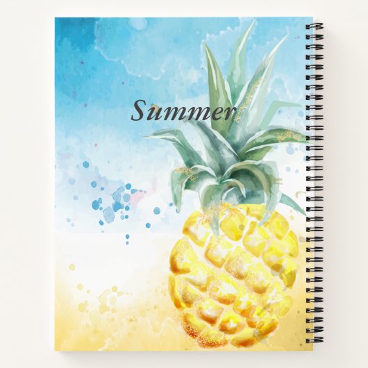 Cooler Ananas Sommer Notizblock (Rückseite)