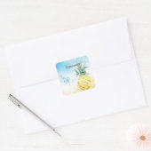 Cooler Ananas Sommer Quadratischer Aufkleber (Umschlag)