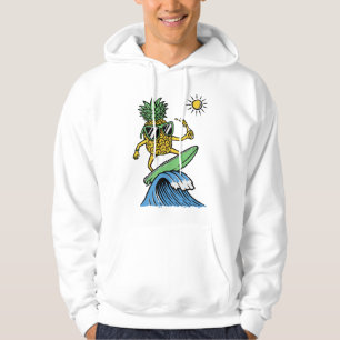 Cooler Ananas surft im Meer Lebhafter Strand Hoodie