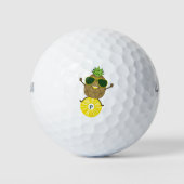 Cooler Ananas-Typ auf Ananassring rollen Golfball (Vorderseite)