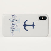 Cooler Anfangsname der Nautischen Segel Case-Mate iPhone Hülle (Rückseite (Horizontal))