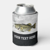 Cooler Angler mit klammerndem Largemouth Bass Dosenkühler (Kanne Vorderseite)