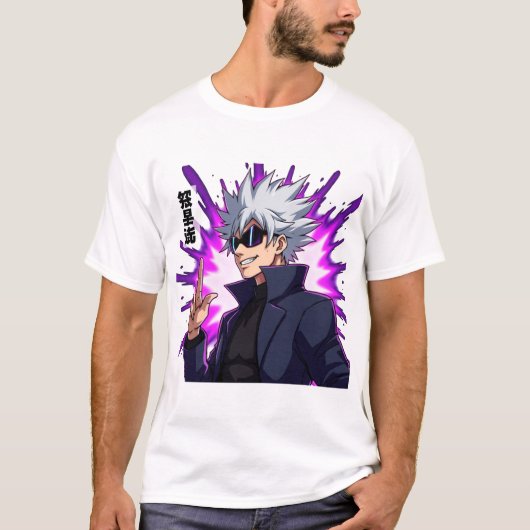 Cooler Anime-Charakter mit Sonnenbrille T-Shirt (Vorderseite)