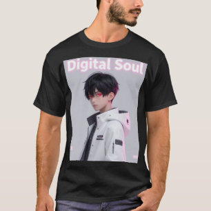 Cooler Anime-Junge Techwear Rote Augen Edgy-Ästhet T-Shirt