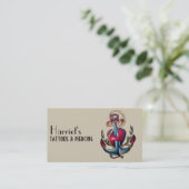 Cooler Ankertattoo mit durchbohrtem Herzen Visitenkarte (Stehend Vorderseite)