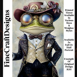 Cooler Anthropomorpher Steampunk Frog R5H Decoupag Seidenpapier