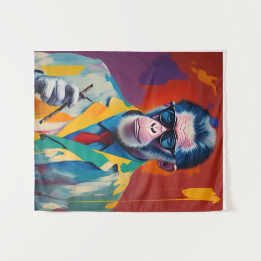 Cooler Ape Download NFT Art Download | Cooles Apfe Wandteppich (Vorderseite (Horizontal))