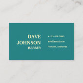 Cooler Aquamariner Retro-Vintager Barberladen Visitenkarte (Rückseite)