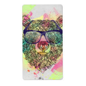 Cooler Aquarellbär mit Brillendesign (Vorne)