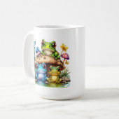 cooler Aquarellfrosch Kaffeetasse (Vorderseite Links)
