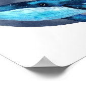 Cooler Aquarellwal mit blauer Blase Poster (Ecke)