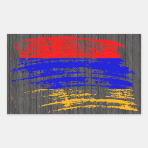 Cooler armenischer Flaggenentwurf Rechteckiger Aufkleber