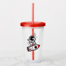 Cooler Astronaut auf der Rakete