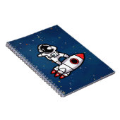 Cooler Astronaut auf der Rakete Notizblock (Rechte Seite)