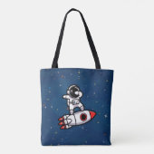 Cooler Astronaut auf der Rakete Tasche (Rückseite)