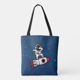 Cooler Astronaut auf der Rakete Tasche