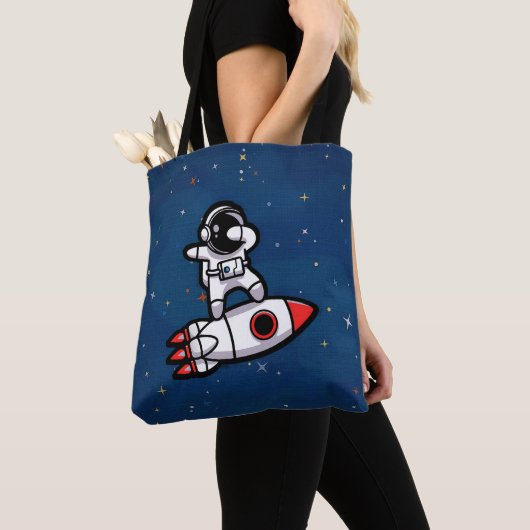 Cooler Astronaut auf der Rakete Tasche (Von Nahem)