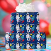 Cooler Astronaut-Kindergeburtstag Geschenkpapier