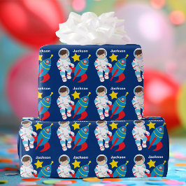 Cooler Astronaut-Kindergeburtstag Geschenkpapier
