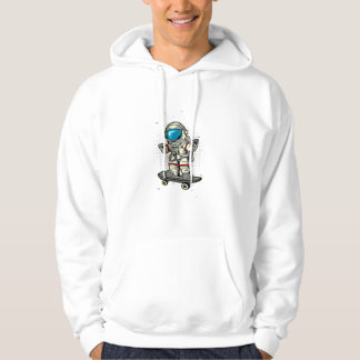 Cooler Astronaut Skateboarden im Weltraum Außerer  Hoodie