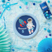 Cooler Astronautenraumflugzeug-Kindergeburtstag Pappteller (Party)