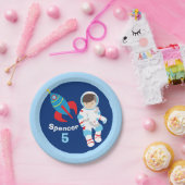 Cooler Astronautenraumflugzeug-Kindergeburtstag Pappteller (Party)