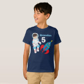 Cooler Astronautenraumflugzeug-Kindergeburtstag T-Shirt (Vorne ganz)
